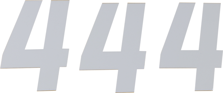D'cor Visuals - Race Number Plate - #4 - White - 6" - Plate Number - 45-36-4