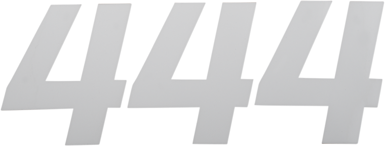D'cor Visuals - Race Number Plate - #4 - White - 4" - Plate Number - 45-34-4