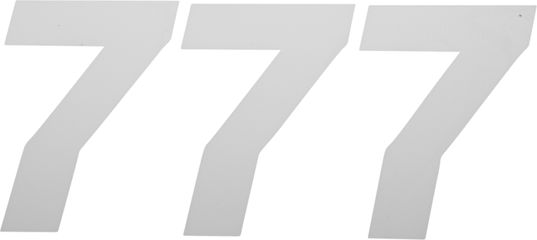 D'cor Visuals - Race Number Plate - #7 - White - 4" - Plate Number - 45-34-7