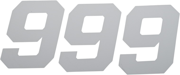 D'cor Visuals - Race Number Plate - #9 - White - 4" - Plate Number - 45-34-9