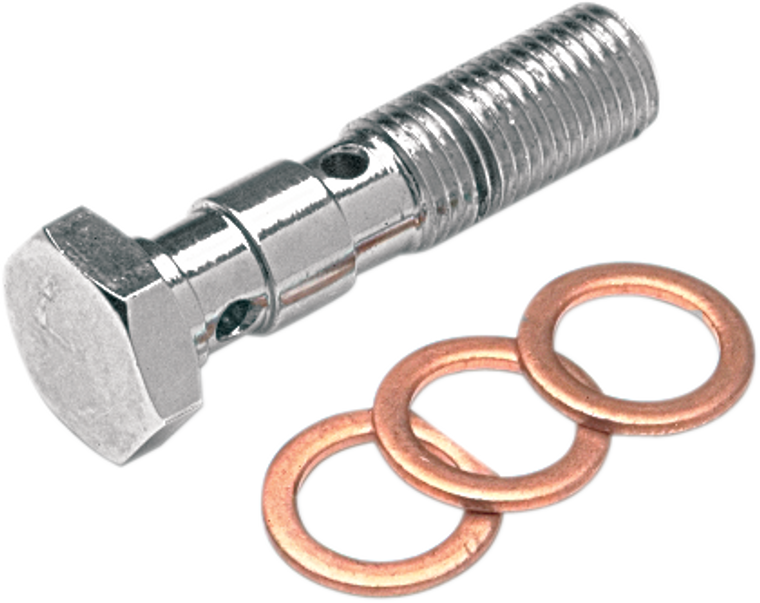 Goodridge - Banjo Bolt - 3/8-24 - Double - Chrome - Banjo Bolt 600 Series - P773-03LCH Goodridge - Banjo Bolt - 3/8-24 - Double - Chrome - Banjo Bolt 600 Series - P773-03LCH