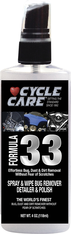 Cycle Care Formulas - Formula 33 Detailer & Bug Remover - 4 U.S. fl oz. - Formula 33 Spray & Wipe, Bug Remover, Detailer, & Polish - 33004