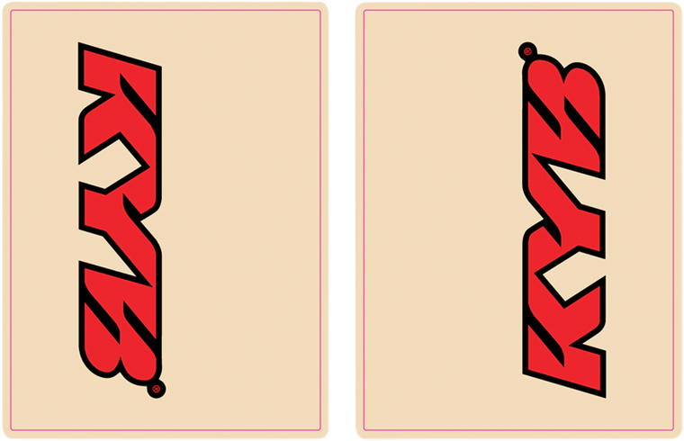 Flu Designs Inc. - Upper Fork Decal - KYB - Red/Black - Upper Fork Decals - 1016