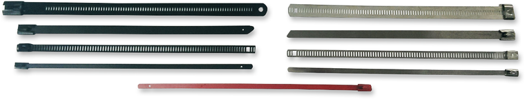 Cycle Performance Prod. - Fat Standard Clamps - Silver - 14" - 4 Pack - Fat Width Stainless Steel Tie Wrap - CPP/9171