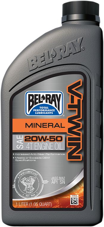 Bel-ray - V Twin Oil - 20W50 - 1L - V-Twin Mineral 4-Stroke Engine Oil - 96905-BT1