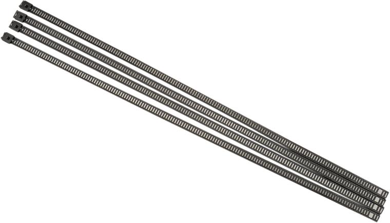 Cycle Performance Prod. - Exhaust Wrap Clamps - Black - 4 Pack - Stainless Steel Tie Wrap - CPP/9078