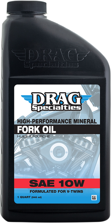 Drag Specialties Oil - Fork Oil - 10W, Medium - 1 U.S. quart - High-Performance Mineral Fork Oil - 198934