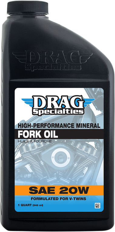 Drag Specialties Oil - Fork Oil - 20W, Heavy - 1 U.S. quart - High-Performance Mineral Fork Oil - 198933