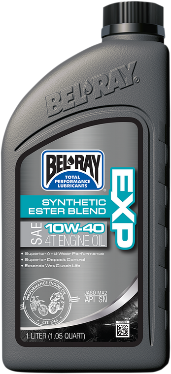 Bel-ray - EXP Synthetic Blend 4T Oil - 10W-40 - 1L - EXP Synthetic Ester Blend 4T Engine Oil - 99120-B1LW Bel-ray - EXP Synthetic Blend 4T Oil - 10W-40 - 1L - EXP Synthetic Ester Blend 4T Engine Oil - 99120-B1LW
