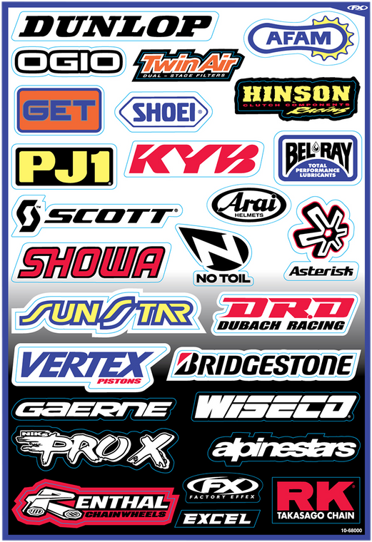 Factory Effex - Decal Kit - Sponsor A - Sponsor Sticker Kit - 10-68000