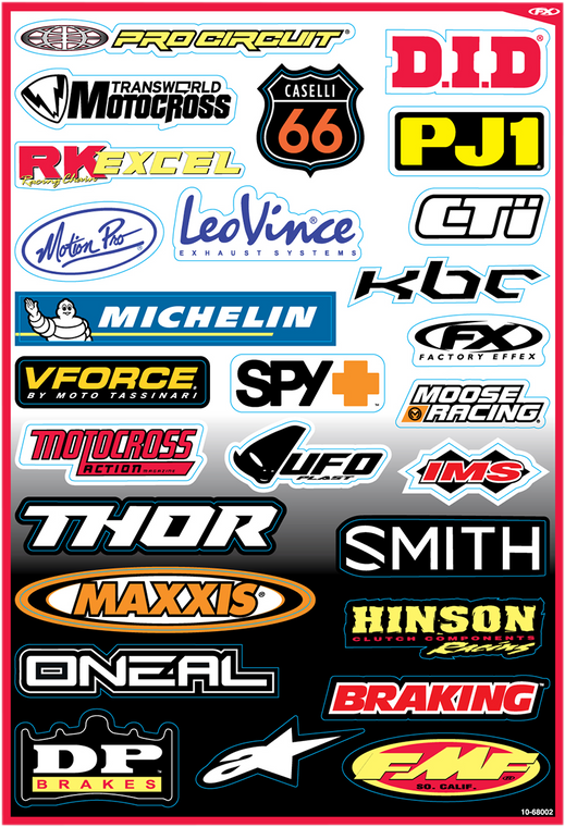 Factory Effex - Decal Kit - Sponsor B - Sponsor Sticker Kit - 10-68002
