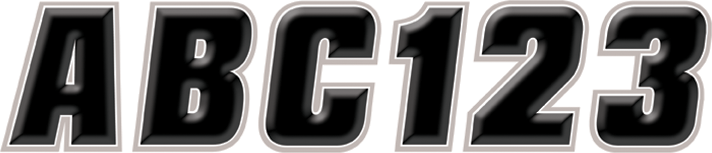 Hardline - Sticker Kit - 2" - Black/Silver - Snowmobile ID Kit - BLKSI500