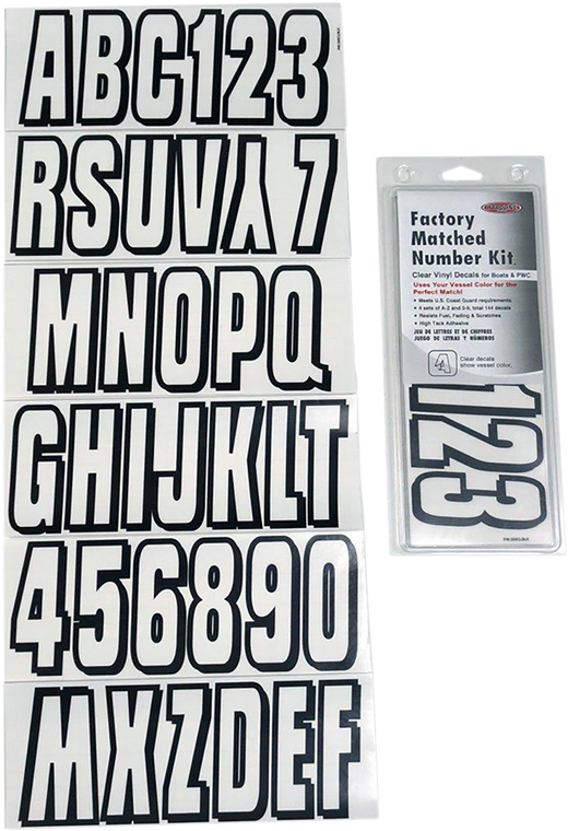 Hardline - I.D. Sticker Kit - 320 Series - Clear - Watercraft ID Kit - 320 CLBLK