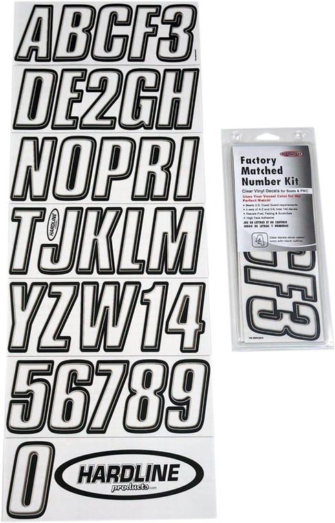 Hardline - I.D. Sticker Kit - 800 Series - Clear - Watercraft ID Kit - 800CLRBLK