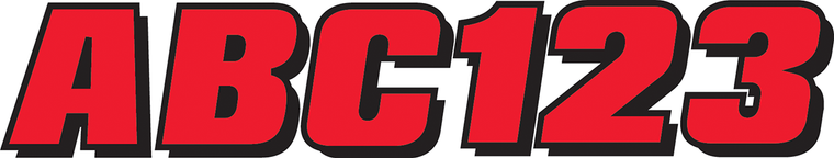 Hardline - I.D. Sticker Kit - 320 Series - Red - Watercraft ID Kit - REBLK320