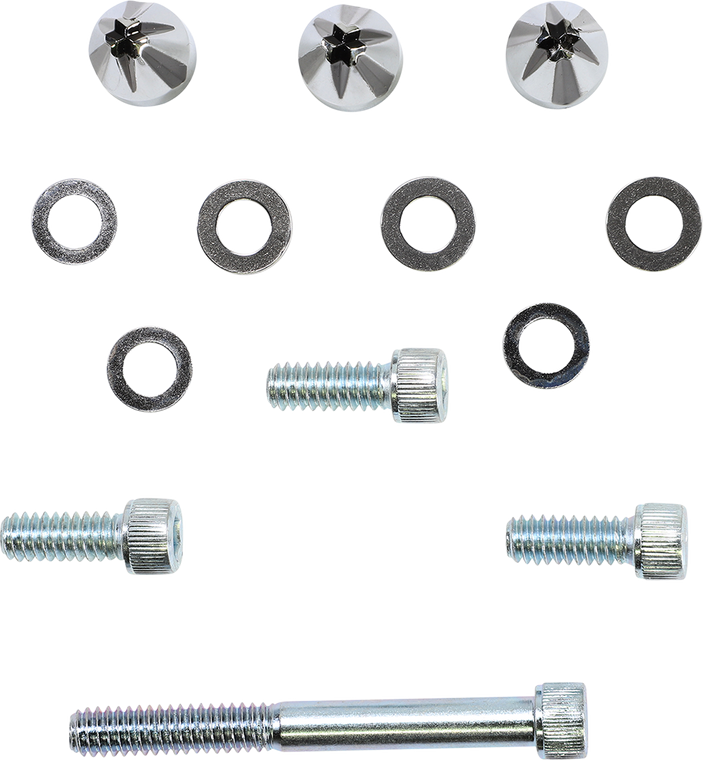 Ciro - Screw Caps - Windshield - Black/Chrome - Windshield Screw Cap Kits - 10111