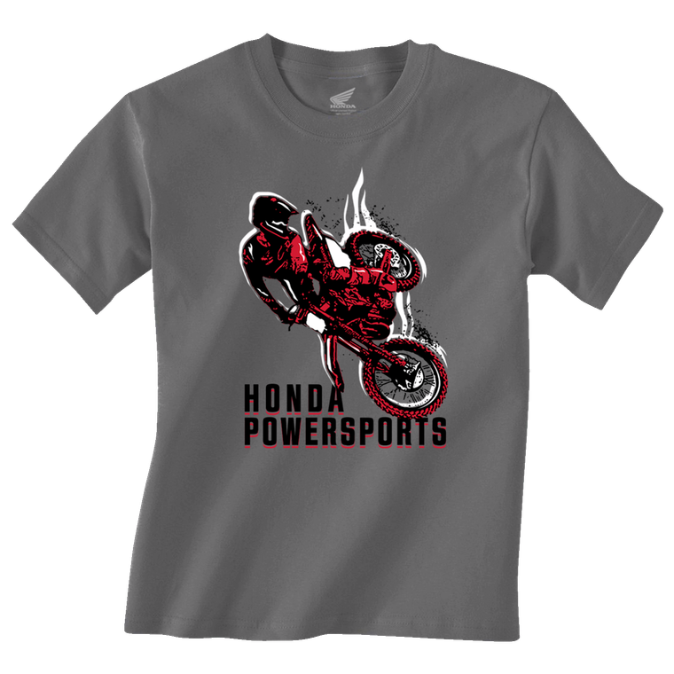 Honda Apparel - Youth Honda Rider T-Shirt - Charcoal - XL - Youth Honda Rider T-Shirt - NP21S-Y3035-XL