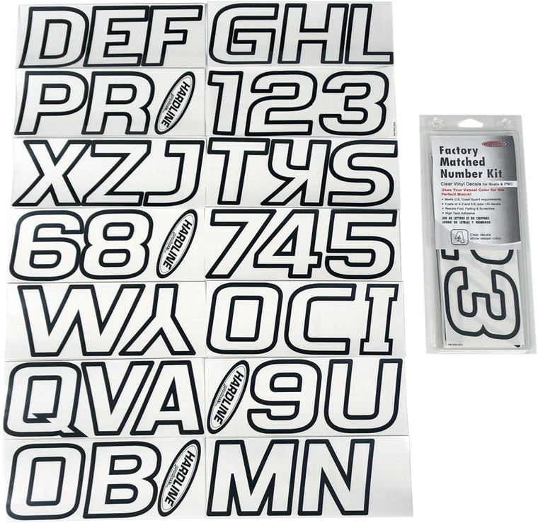 Hardline - I.D. Sticker Kit - 700 Series - Clear - Watercraft ID Kit - 700CLBLK