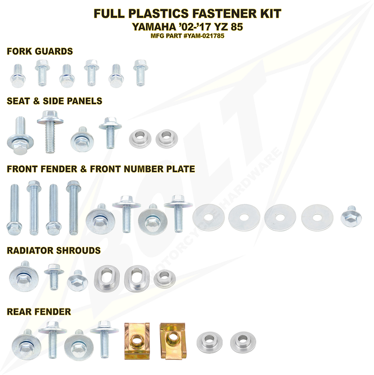 Bolt - Fastener Body Kit - Body Work Fastener Kit - YAM-021785
