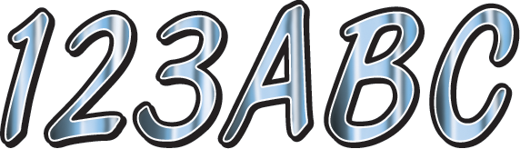 Hardline - I.D. Sticker Kit - 400 Series - Chrome Gradation - Watercraft ID Kit - CHBKG400