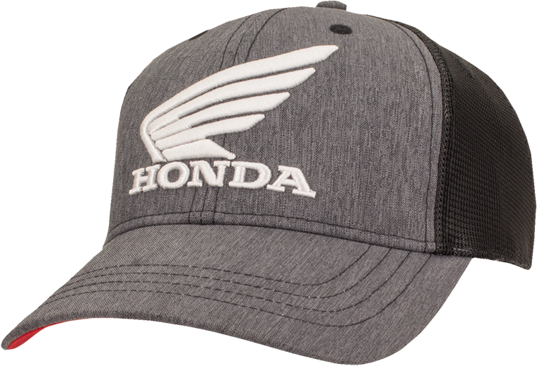 Honda Apparel - Honda Utility Hat - Gray/Black/Red - Honda Curved Bill Hat - NP21A-H1829