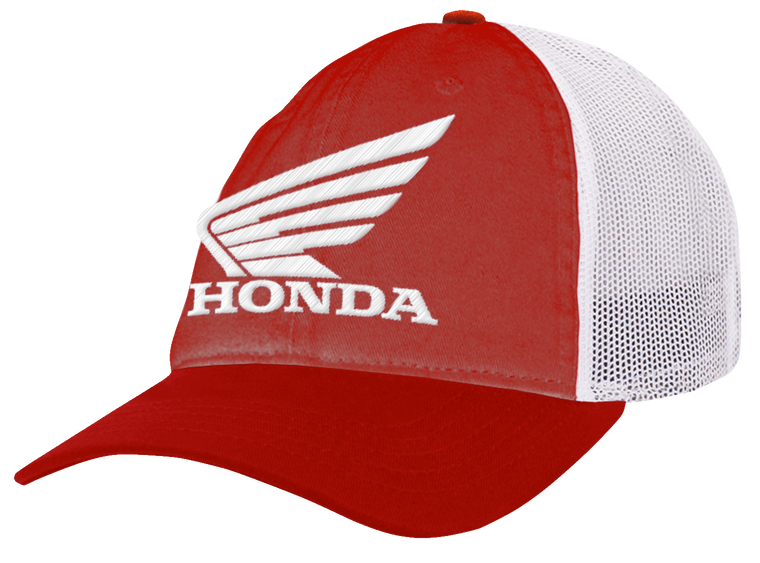 Honda Apparel - Honda Trucker Hat - Red/White - Honda Curved Bill Hat - NP21A-H3161