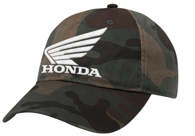 Honda Apparel - Honda Hat - Woodland Camo/White - Honda Curved Bill Hat - NP21A-H3169