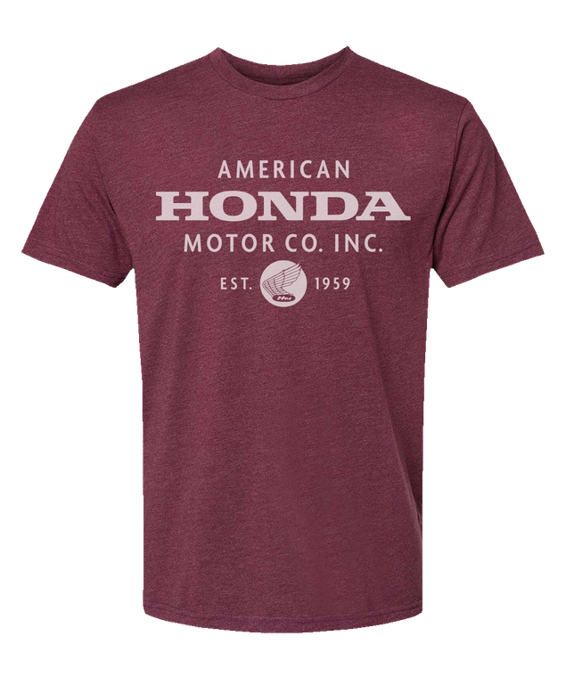 Honda Apparel - Honda Motor Company T-Shirt - Maroon - Small - Honda Motor Company T-Shirt - NP21S-M3022-S