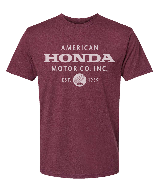 Honda Apparel - Honda Motor Company T-Shirt - Maroon - Large - Honda Motor Company T-Shirt - NP21S-M3022-L