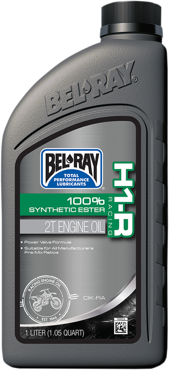 Bel-ray - H1-R Synthetic 2T Oil - 1L - H1-R Racing 100% Synthetic Ester 2T Engine Oil - 99280-B1LW Bel-ray - H1-R Synthetic 2T Oil - 1L - H1-R Racing 100% Synthetic Ester 2T Engine Oil - 99280-B1LW
