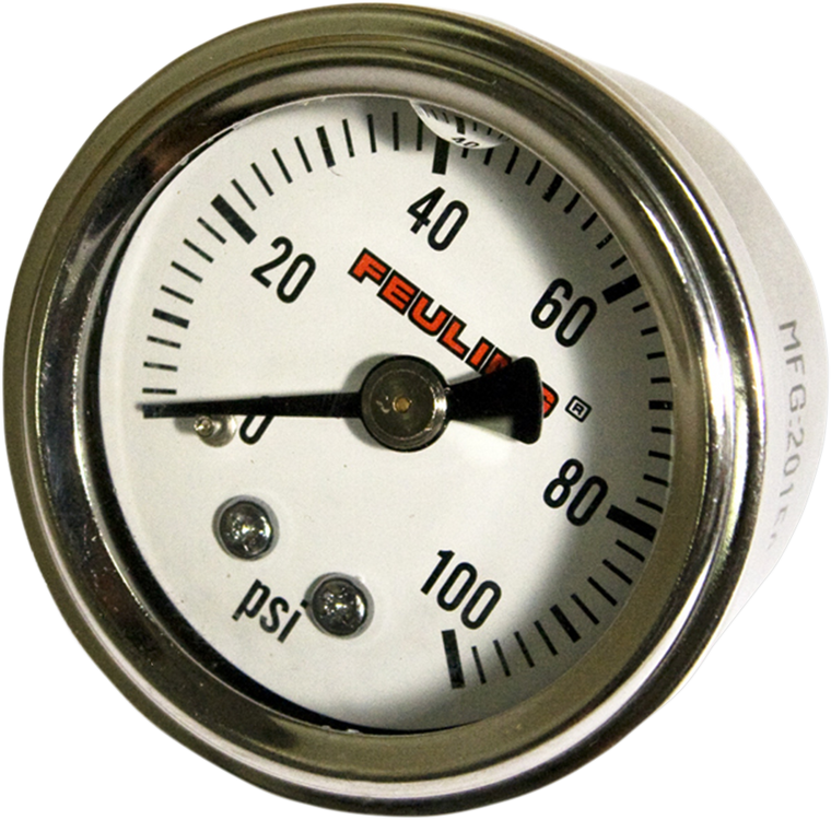 Feuling Oil Pump Corp. - Oil Pressure Gauge - 1.5" Dial - Back Port - White Face - Oil Pressure Gauge  Back Port - 9042