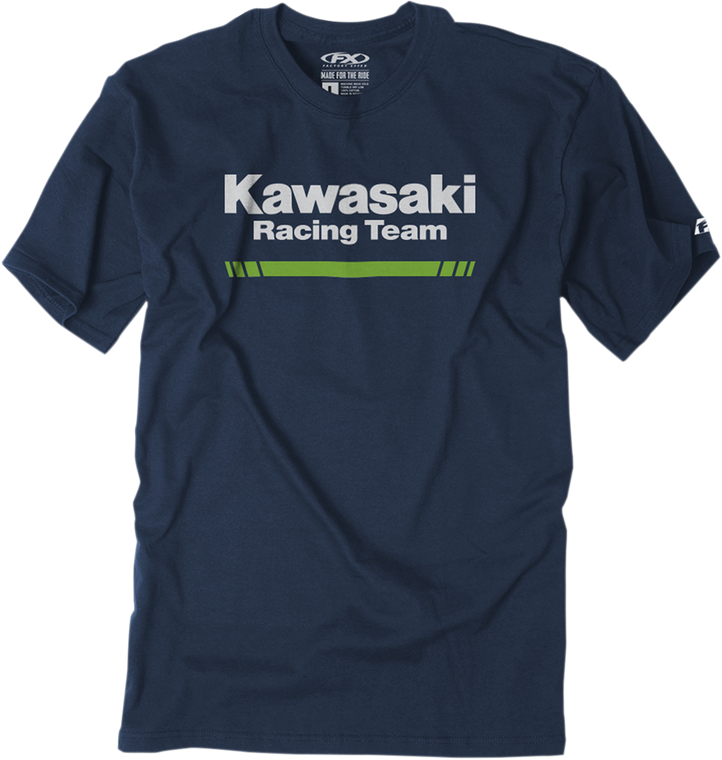 Factory Effex - Kawasaki Stripes T-Shirt - Navy - Large - Kawasaki T-Shirt - 22-87104