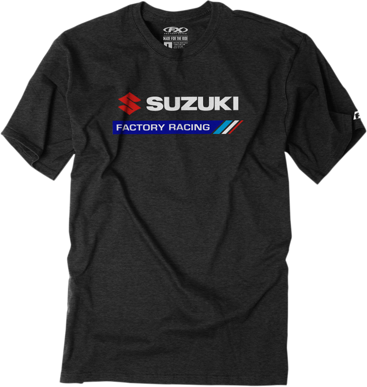 Factory Effex - Suzuki Factory Racing T-Shirt - Heather Charcoal - Large - Suzuki T-Shirt - 22-87404