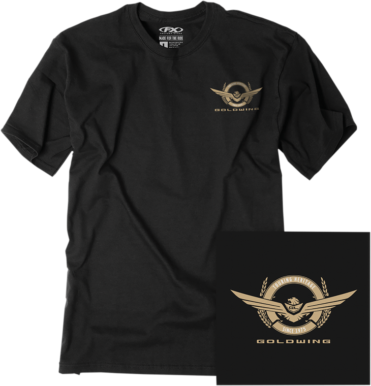 Factory Effex - Goldwing Badge T-Shirt - Black - Medium - Goldwing Badge T-Shirt - 25-87822