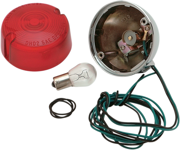 Chris Products - Rear Turn Signal Assembly - Red - Single Filament - Rear Turn Signal  Turn Signal Assembly - 8407R