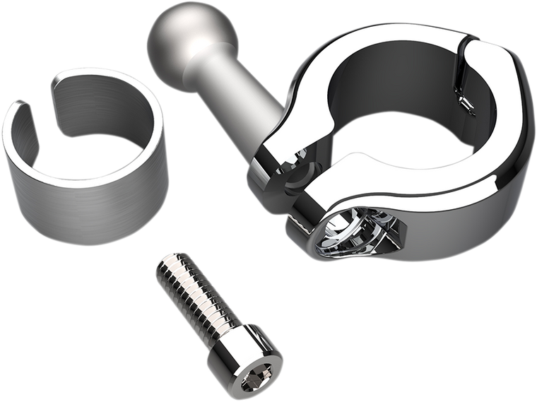 Ciro - Ball Mount - Aluminum Clamp - 7/8" - 1" Handlebars - Chrome - Aluminum Clamp Kit - 50128