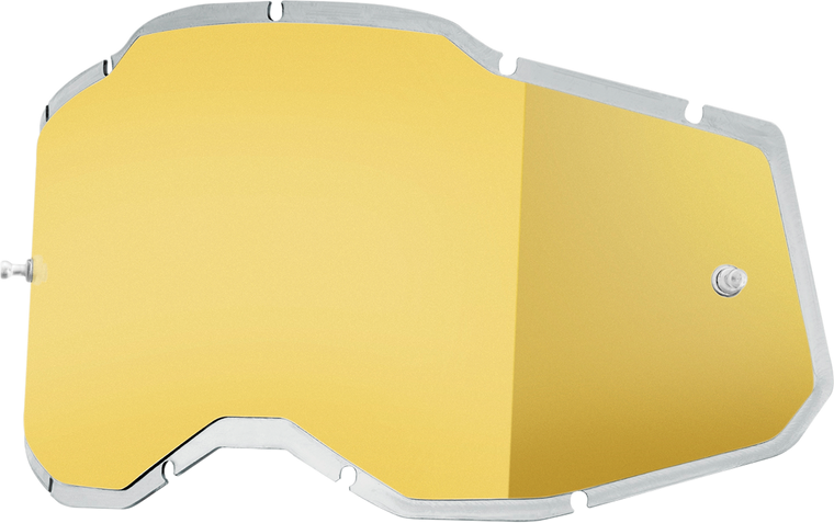 100% - Accuri 2/Racecraft 2/Strata 2 Lens - Injected Gold Mirror - Accuri 2/Racecraft 2/Strata 2 Goggle Lens - 59091-00004