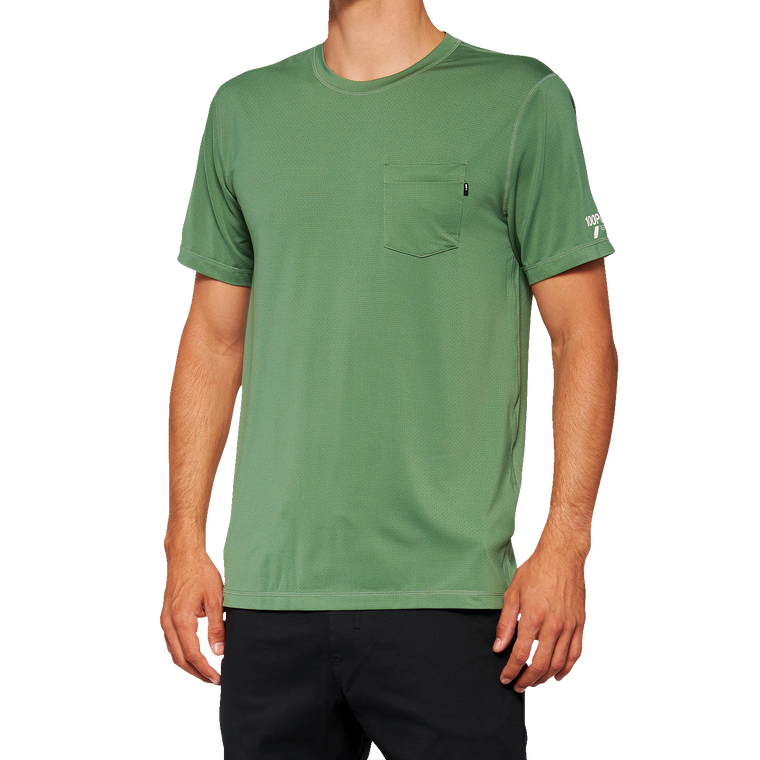 100% - Mission Athletic T-Shirt - Olive - Large - Mission Athletic T-Shirt - 20014-00017