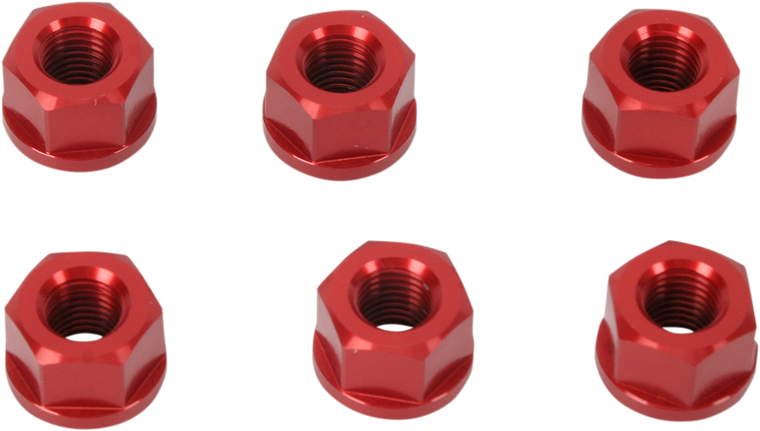 Driven Racing - Aluminum Sprocket Nuts - Red - M10 x 1.25 - Sprocket Nuts - DSNRD