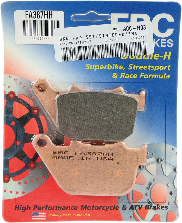 Ebc - HH Brake Pads - FA387HH - Sintered Metal Harley/Buell  Brake Pad - FA387HH