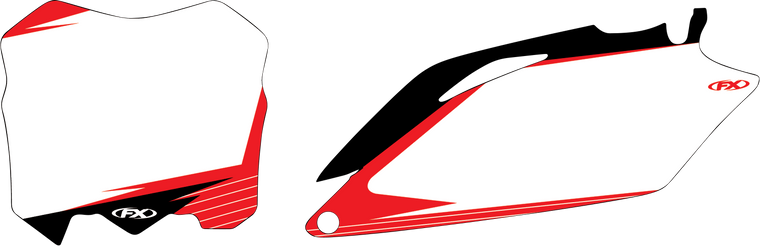 Factory Effex - Graphic Number Plate - White/Red - CRF - Pre-Cut Graphic Number Plate Kit - 24-64356