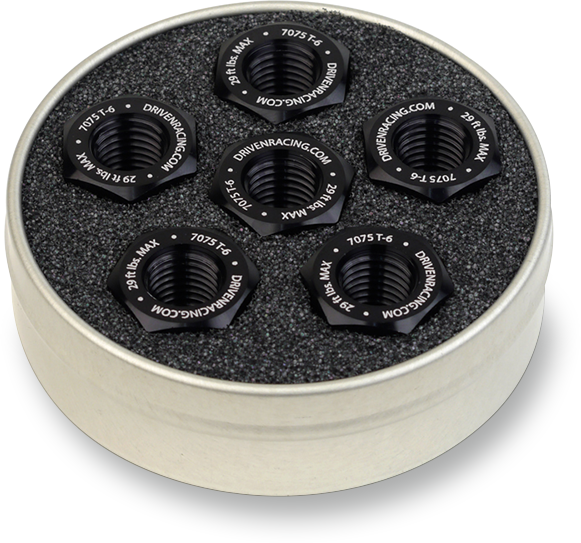 Driven Racing - Aluminum Sprocket Nuts - Black - M10 x 1.0 - Sprocket Nuts - DSN6BK