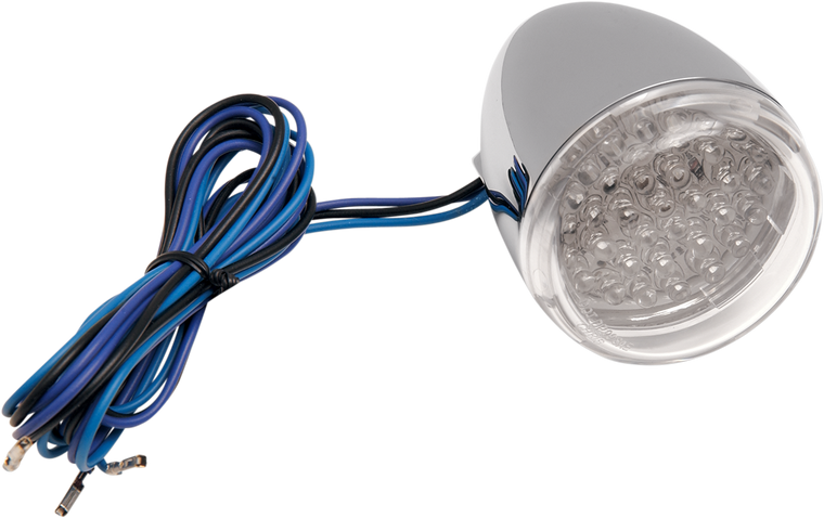 Chris Products - Turn Signal - Amber LED - Chrome/Clear - Custom Signal Light - 8501C-LED-A