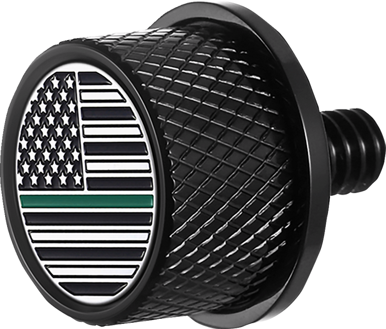 Figurati Designs - Seat Mounting Knob - Black - Green Line American Flag - Seat Mounting Knob - FD72-SEAT KN-BK Figurati Designs - Seat Mounting Knob - Black - Green Line American Flag - Seat Mounting Knob - FD72-SEAT KN-BK