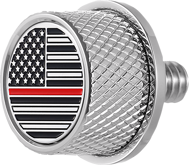 Figurati Designs - Seat Mounting Knob - Stainless Steel - Red Line American Flag - Seat Mounting Knob - FD73-SEAT KN-SS