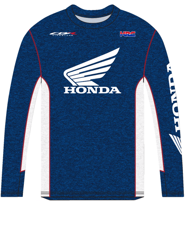 Honda Apparel - Honda HRC Long-Sleeve T-Shirt - Navy/White - Medium - Honda HRC Long-Sleeve T-Shirt - NP21S-M2482-M