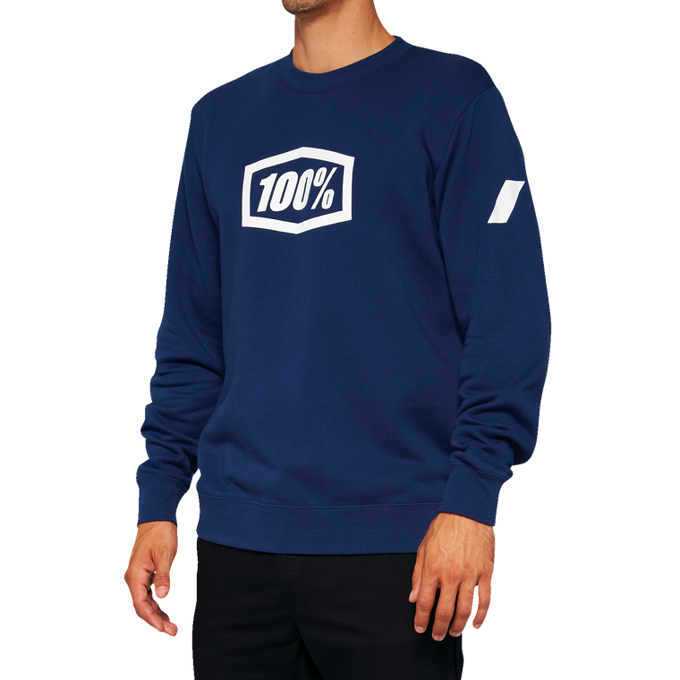 100% - Icon Long-Sleeve Fleece Sweatshirt - Navy - Medium - Icon Long-Sleeve Fleece Sweatshirt - 20026-00016