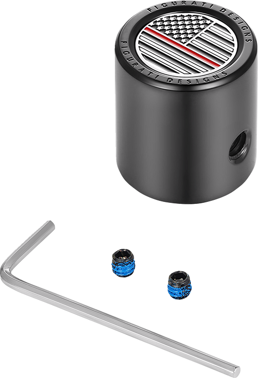 Figurati Designs - Heel-Toe Shifter Cover - Red Line American Flag - Black - Heel-Toe Shifter Cover - FD75-HTSC-BLK