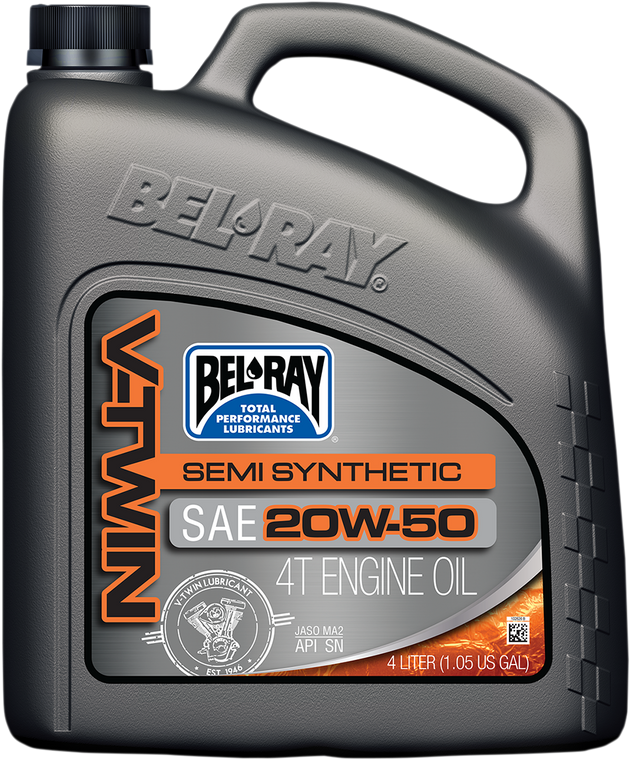 Bel-ray - V-Twin Semi-Synthetic Oil - 20W-50 - 4L - V-Twin Semi-Synthetic 4-Stroke Engine Oil - 96910-BT4