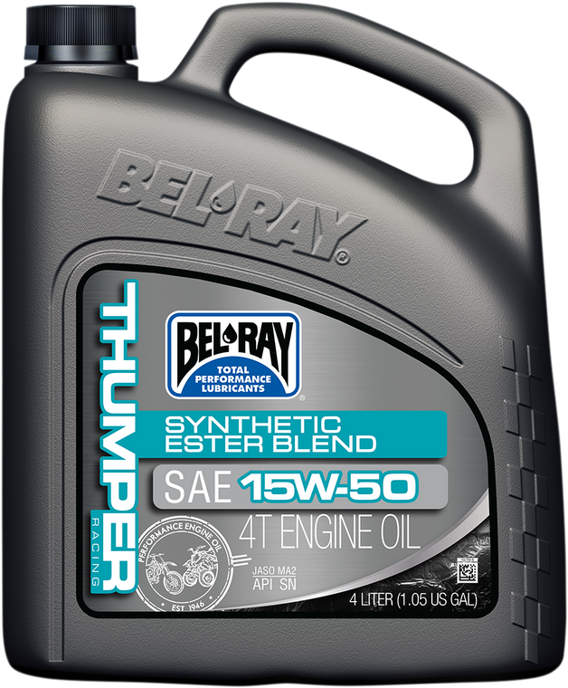 Bel-ray - Thumper Synthetic Blend 4T Oil - 15W-50 - 4L - Thumper Racing Synthetic Ester Blend 4T Engine Oil - 99530-B4LW